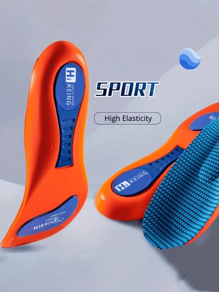 1 Pair Men's Cushioned Soft Sole Breathable Moisture-Wicking Shock-Absorbing Full Insoles For Sports Shoes, Women Shoes, Men Sneakers, Winter Shoes