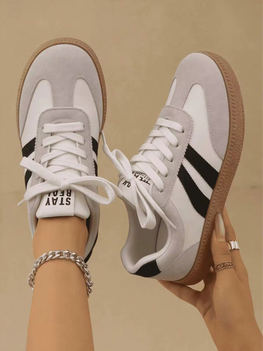 Women's Flat Casual Shoes, Fitness Walking Shoes, Lightweight Comfortable Retro Sneakers